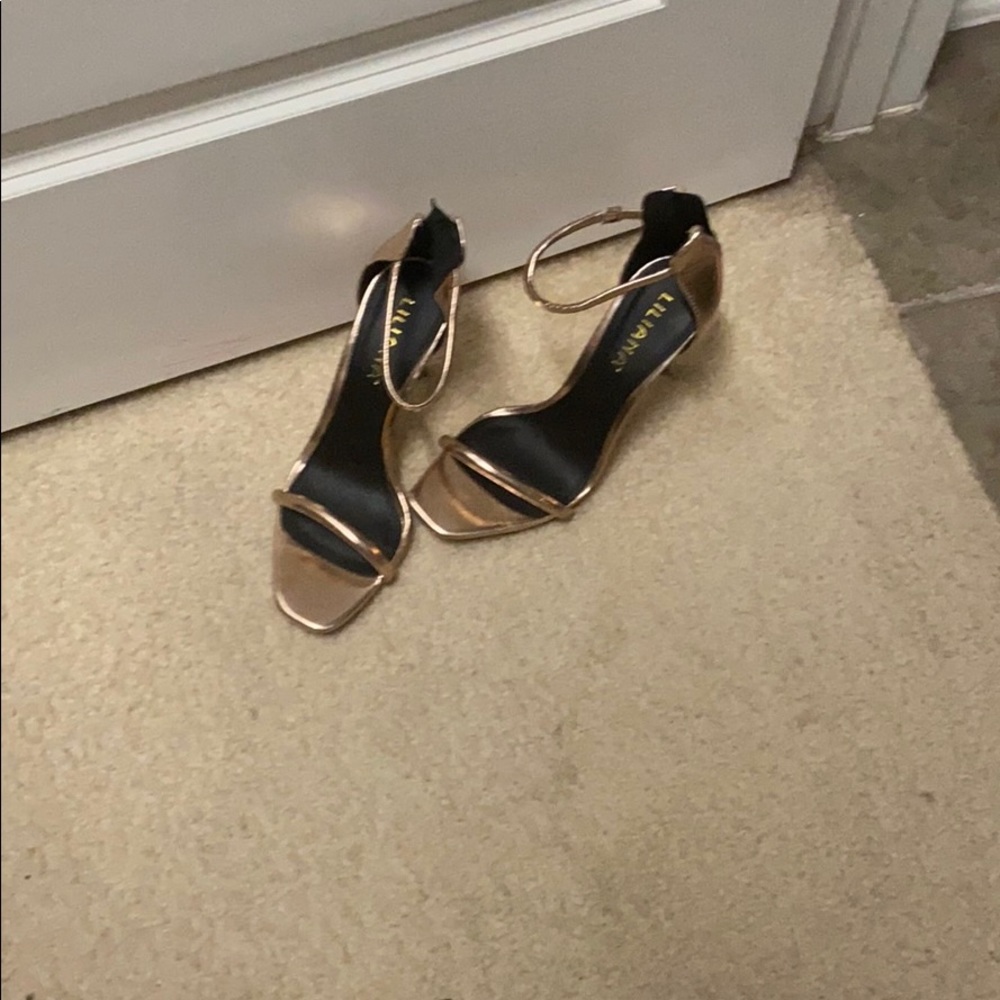 Rose gold 3” heel dressy  sandal